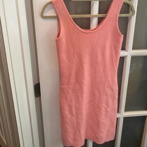 Bubble gum pink knit mini dress